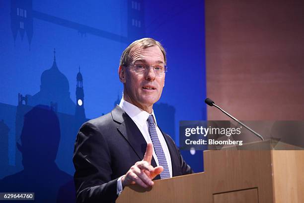 Richard Gnodde, co-chief executive officer of Goldman Sachs Intl, speaks at the 10,000 Small Businesses Partnership Event at their offices in London,...