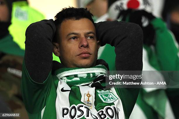 Atletico Nacional look dejected during the FIFA Club World Cup Semi Final match between Atletico Nacional and Kashima Antlers at Suita City Football...