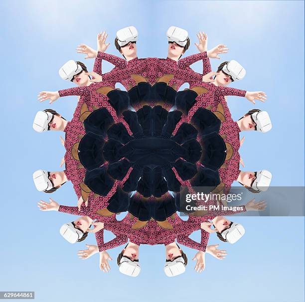 kaleidoscope virtual reality - kaleidoscope stock pictures, royalty-free photos & images