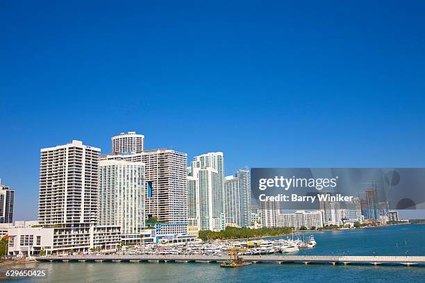 residential towers of downtown miami - miami beach pier stock pictures, royalty-free photos & images