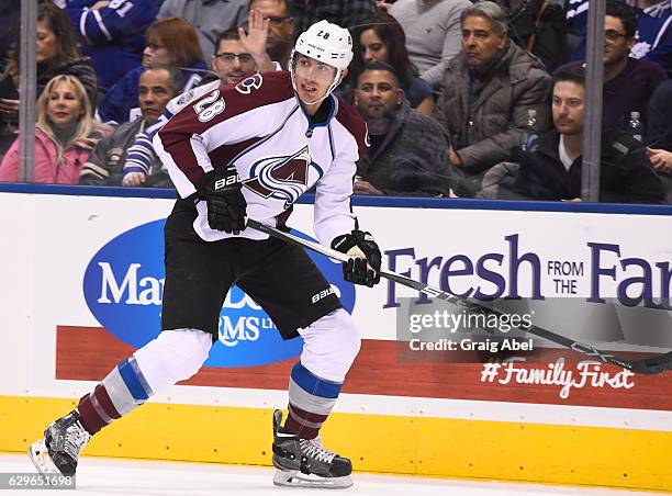 Patrick Wiercioch of the Colorado Avalanche skates against the Toronto Maple Leafs during the first period at the Air Canada Centre on December 11,...