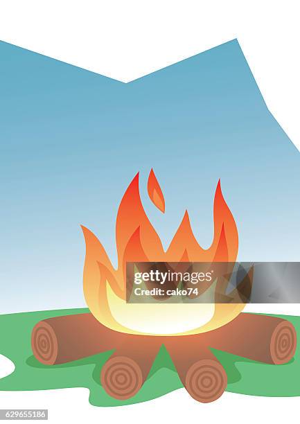 campfire - warming up stock illustrations