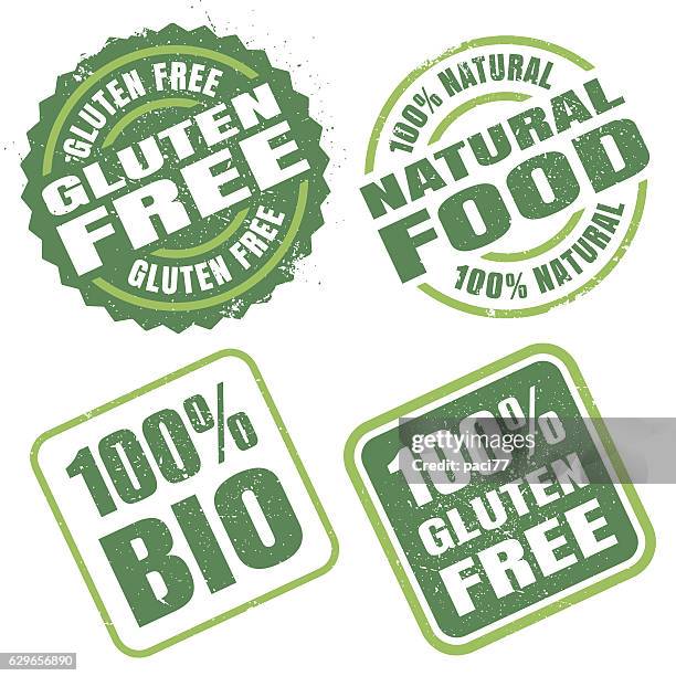 natural food stamps - gluten free stock illustrations