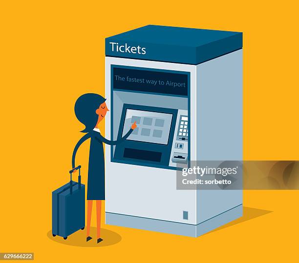 ticket machine user - vending machine stock illustrations