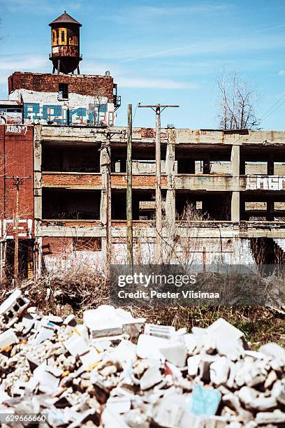 verlassene pflanze. detroit (michigan). - abandoned factory stock-fotos und bilder