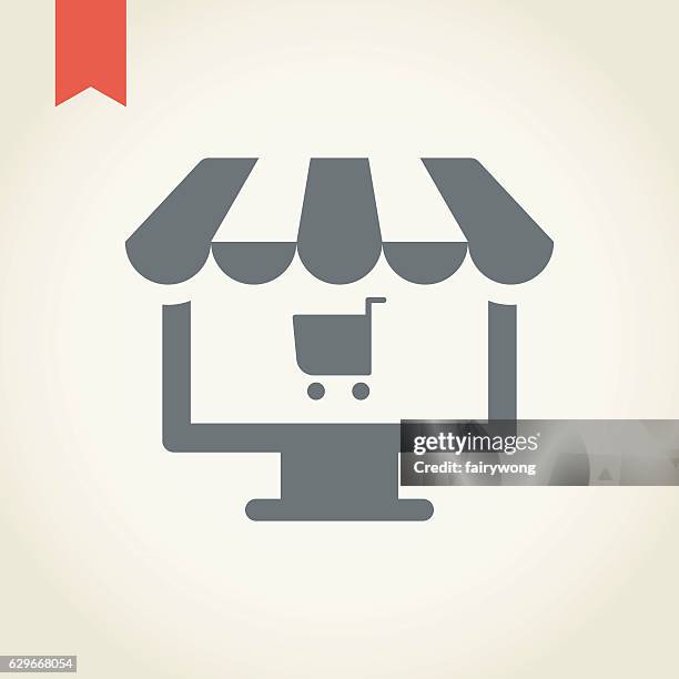 online shopping icon - shopping electronics store stock illustrations