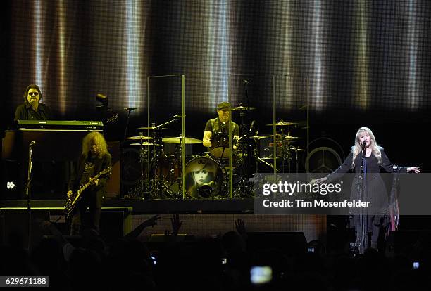 Waddy Wachtel and Stevie Nicks perform during Stevie's "24 Karat Gold Tour" at Golden 1 Center on December 13, 2016 in Sacramento, California.