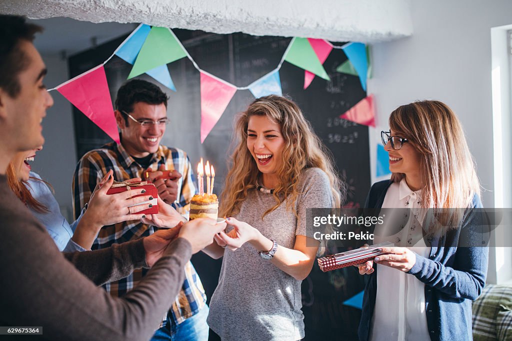 Surprise for birthday on work place