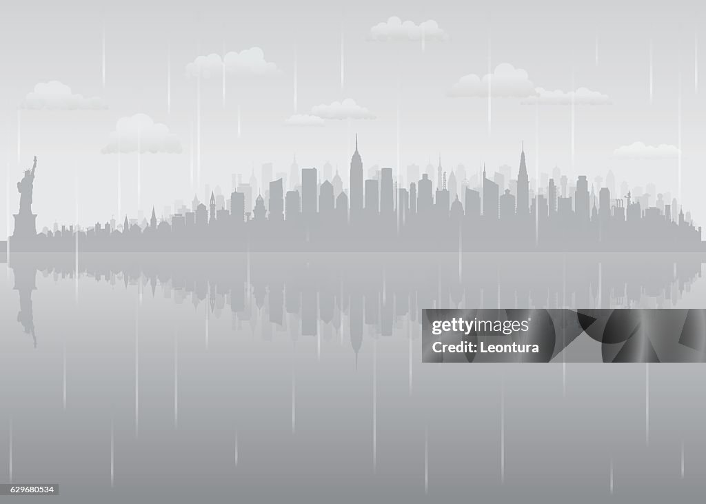 New York Rain (All Buildings are Complete and Moveable)