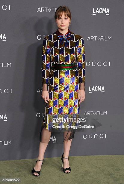 Actress Makenzie Leigh, wearing Gucci, arrives at the 2016 LACMA Art + Film Gala Honoring Robert Irwin And Kathryn Bigelow Presented By Gucci at...