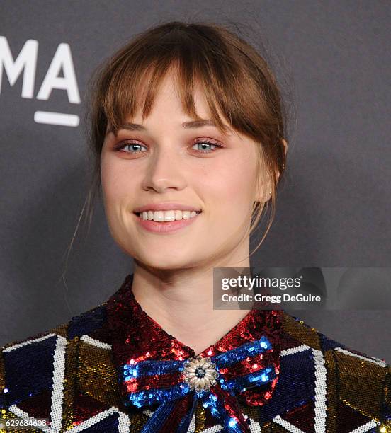 Actress Makenzie Leigh, wearing Gucci, arrives at the 2016 LACMA Art + Film Gala Honoring Robert Irwin And Kathryn Bigelow Presented By Gucci at...