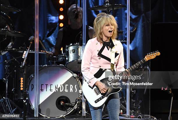 Chrissie Hynde of The Pretenders performs at Golden 1 Center on December 13, 2016 in Sacramento, California.