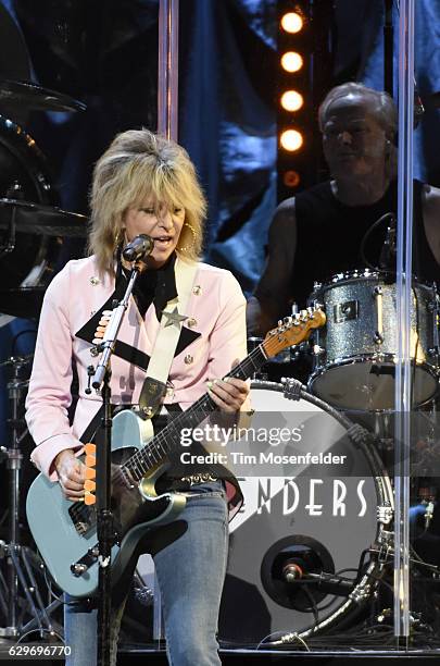 Chrissie Hynde of The Pretenders performs at Golden 1 Center on December 13, 2016 in Sacramento, California.