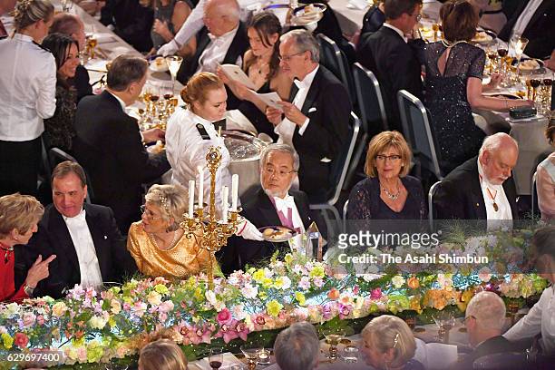 Nobel Prize in Physiology or Medicine laureate Yoshinori Ohsumi attends the Nobel Prize Banquet at City Hall on December 10, 2016 in Stockholm,...
