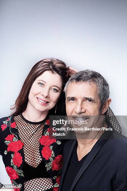 Singer Julien Clerc is photographed with his wife Helene Gremillon for Paris Match on November 24, 2016 in Paris, France.