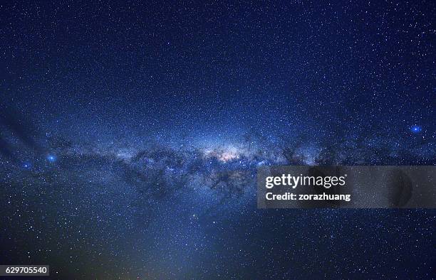 milky way - blue galaxy stock pictures, royalty-free photos & images