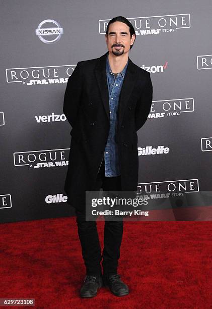 Musician Kevin Richardson of the Backstreet Boys attends the premiere of Walt Disney Pictures and Lucasfilms' 'Rogue One: A Star Wars Story' at the...