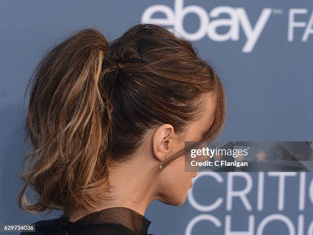 Actress Kate Beckinsale, hair, arrives at The 22nd Annual Critics' Choice Awards at Barker Hangar on December 11, 2016 in Santa Monica, California.