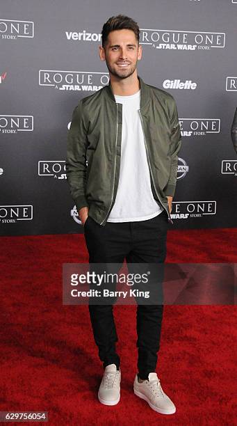 Actor Jean-Luc Bilodeau attends the premiere of Walt Disney Pictures and Lucasfilms' 'Rogue One: A Star Wars Story' at the Pantages Theatre on...