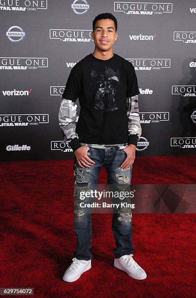 Actor Marcus Scribner attends the premiere of Walt Disney Pictures and Lucasfilms' 'Rogue One: A Star Wars Story' at the Pantages Theatre on December...
