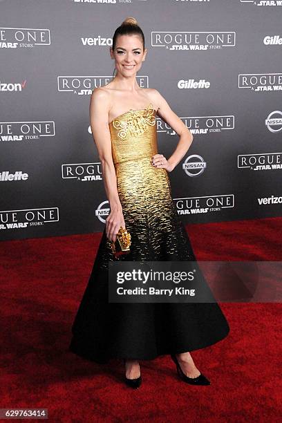 Actress Jaime King attends the premiere of Walt Disney Pictures and Lucasfilms' 'Rogue One: A Star Wars Story' at the Pantages Theatre on December...