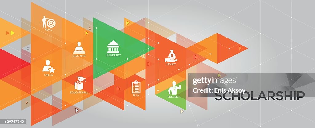 Scholarship banner and icons