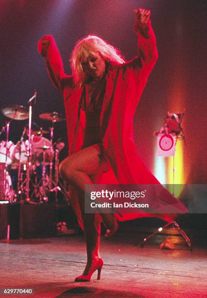 Deborah Harry performing on stage at Brixton Academy, London, 03 June 1990.