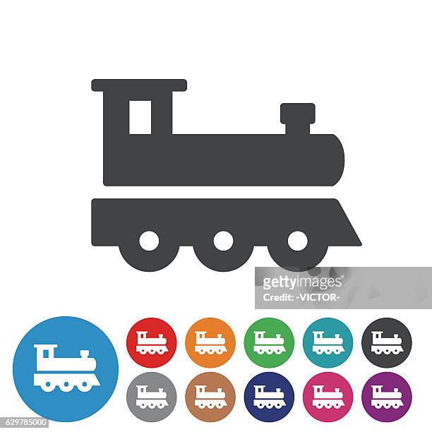 illustrazioni stock, clip art, cartoni animati e icone di tendenza di icone del treno - serie di icone grafiche - locomotive