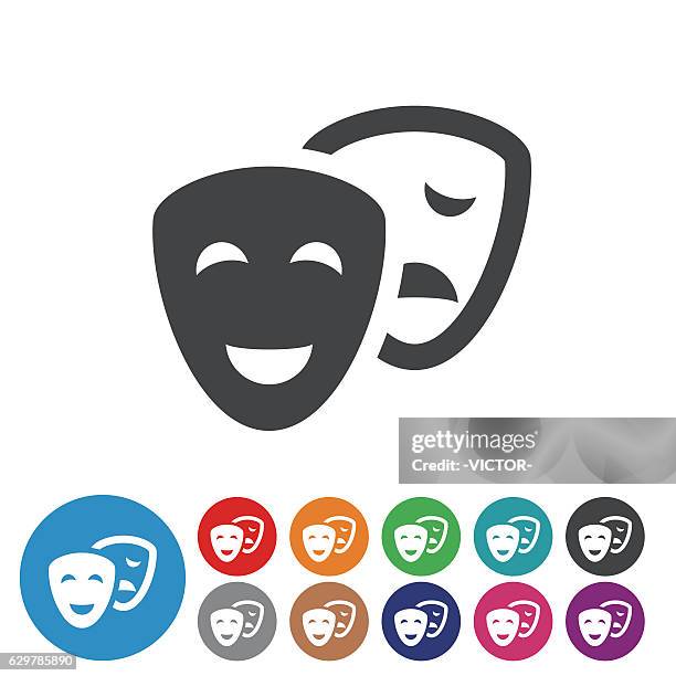 comedy and tragedy icons - graphic icon series - the comedian 2016 film stock illustrations