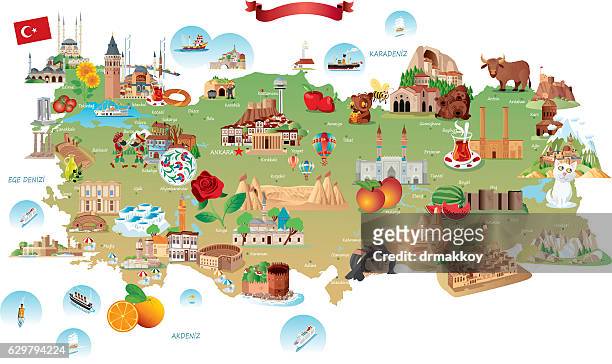 stockillustraties, clipart, cartoons en iconen met cartoon map of turkey - turkije