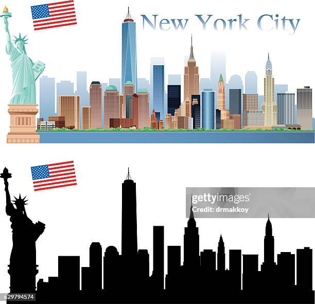 new york city skyline - empire state building vector stock illustrations