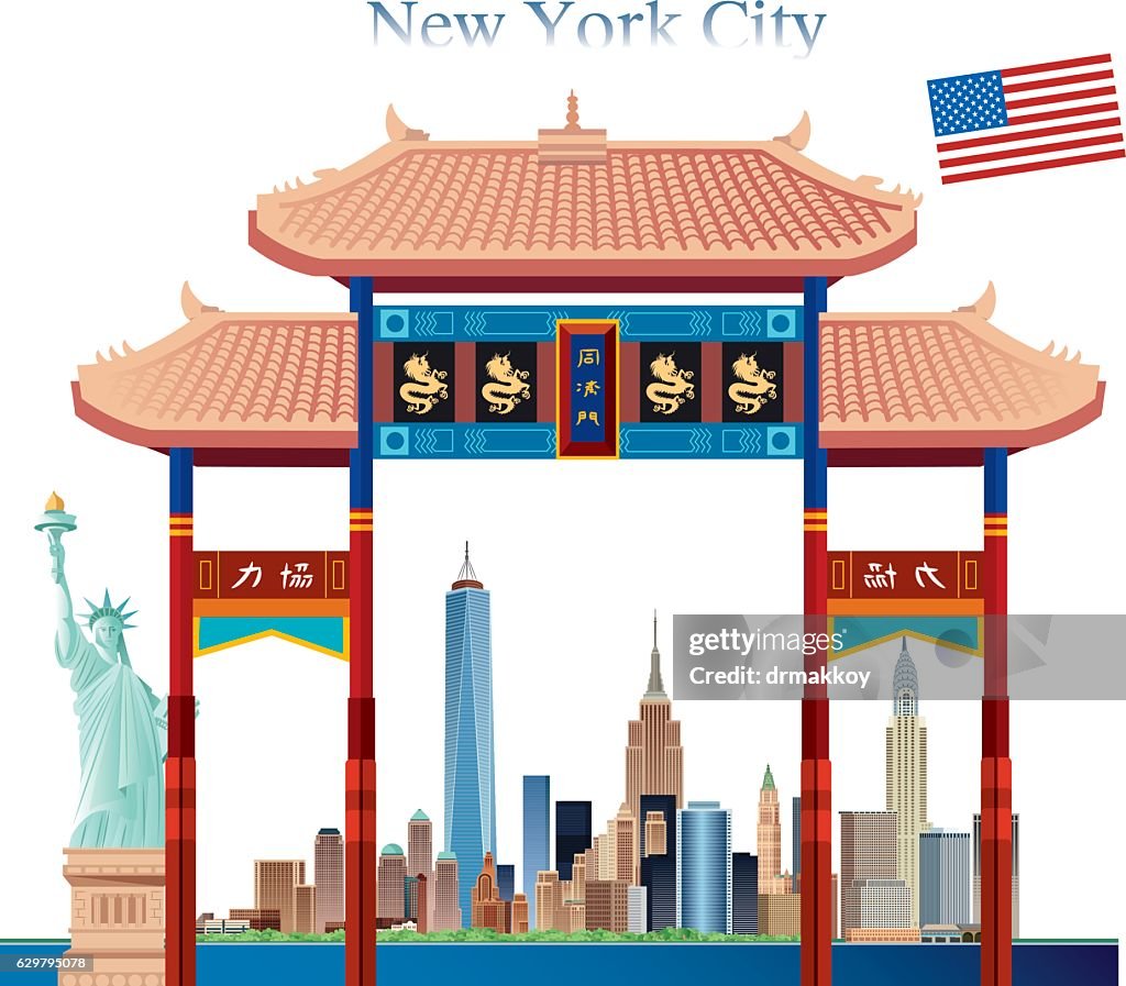 Chinatown gate and New York City
