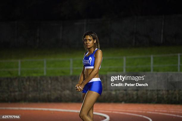 Jessica-Louise Coupland prepares for a race at the Galaxy Games, a series of races and disciplines including 800m, 400m, 200m and 100m races, the...