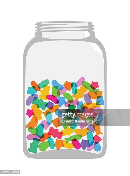 süßigkeiten und candy jar - variety stock-grafiken, -clipart, -cartoons und -symbole