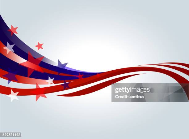 red and blue stars - selective focus stock illustrations