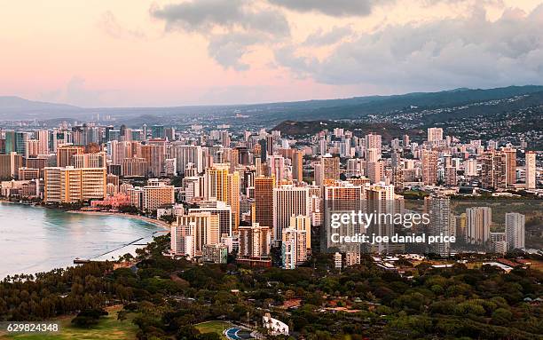 waikiki, honolulu, oahu, hawaii, america - waikiki beach stock pictures, royalty-free photos & images