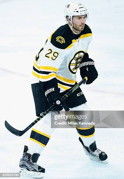 Landon Ferraro of the Boston Bruins plays in the game against the Philadelphia Flyers at Wells Fargo Center on January 13, 2016 in Philadelphia,...