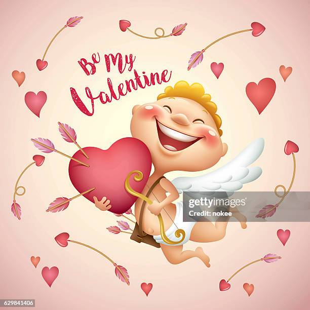 ilustraciones, imágenes clip art, dibujos animados e iconos de stock de cupido sosteniendo el corazón - cupido