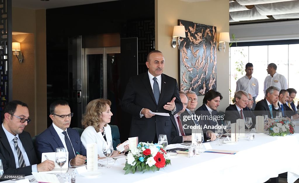 Turkish Foreign Minister Cavusoglu in Ankara