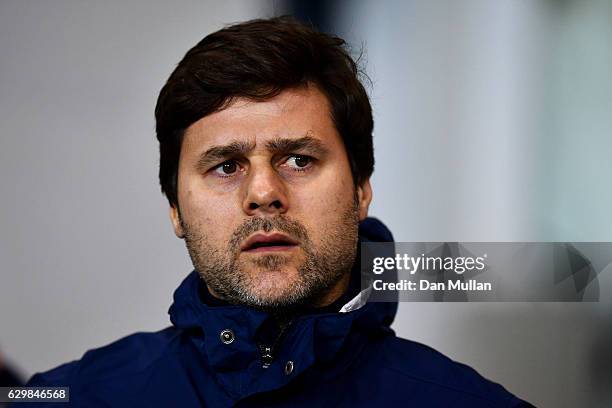 Mauricio Pochettino, Manager of Tottenham Hotspur looks on during the Premier League match between Tottenham Hotspur and Hull City at White Hart Lane...