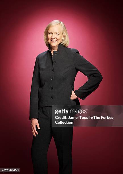 President and Chief Executive Officer of Hewlett Packard Enterprise, Meg Whitman is photographed for Forbes Magazine in May 2016 in New York City....