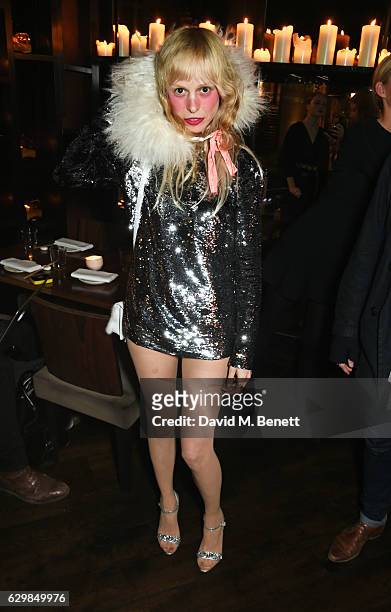 Petite Meller attends a VIP dinner to celebrate the launch of the Wonderland winter issue at Bo Lang on December 14, 2016 in London, England.