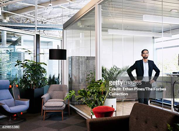 Chief Executive Officer of Google, Sundar Pichai is photographed for Forbes Magazine on May 27, 2016 in Mountain View, California. PUBLISHED IMAGE....