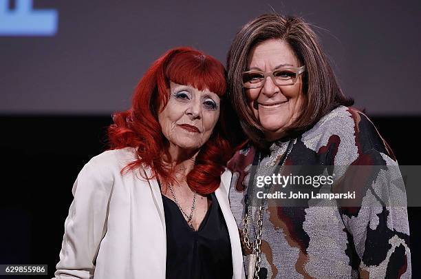 Designer Patricia Field and Fern Mallis attend Fashion Icons with Fern Mallis and Patricia Field at 92nd Street Y on December 14, 2016 in New York...
