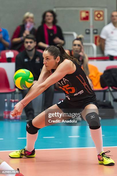 Tatiana Kosheleva of Eczacibasi VitrA in action during the Volleyball European Champions League, Group D match between Dresdner SC and Eczacibasi...