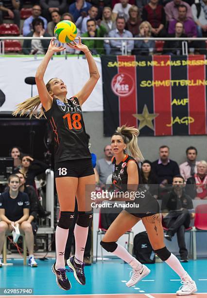 Maja Ognjenovic of Eczacibasi VitrA in action during the Volleyball European Champions League, Group D match between Dresdner SC and Eczacibasi VitrA...