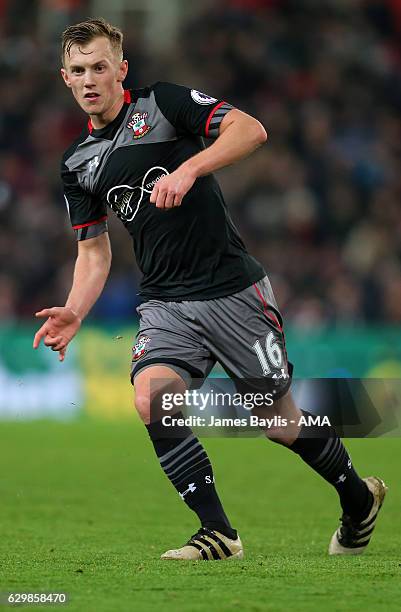 James Ward-Prowse of Southampton during the Premier League match between Stoke City and Southampton at Bet365 Stadium on December 14, 2016 in Stoke...