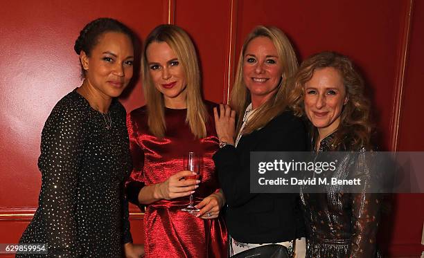 Angela Griffin, Amanda Holden, Tamzin Outhwaite and Nicola Stephenson attend the Opening Night performance of "Cinderella" at London Palladium on...