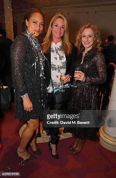 Angela Griffin, Tamzin Outhwaite and Nicola Stephenson attend the Opening Night performance of "Cinderella" at London Palladium on December 14, 2016...