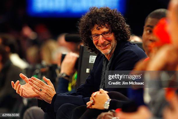 Radio personality Howard Stern attends a game between the New York Knicks and the Cleveland Cavaliers at Madison Square Garden on December 7, 2016 in...